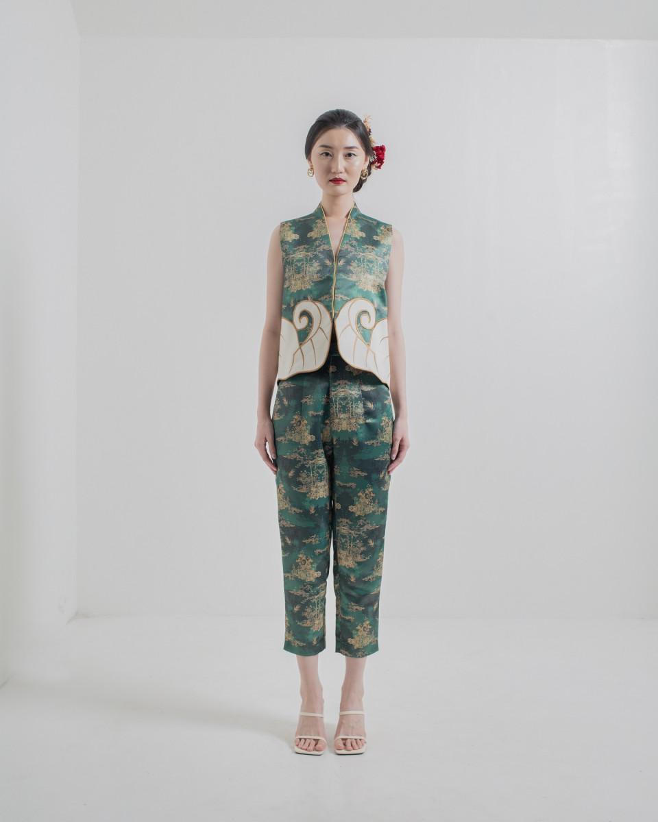 ciel NARA II TROUSERS JADE CHINOISERIE