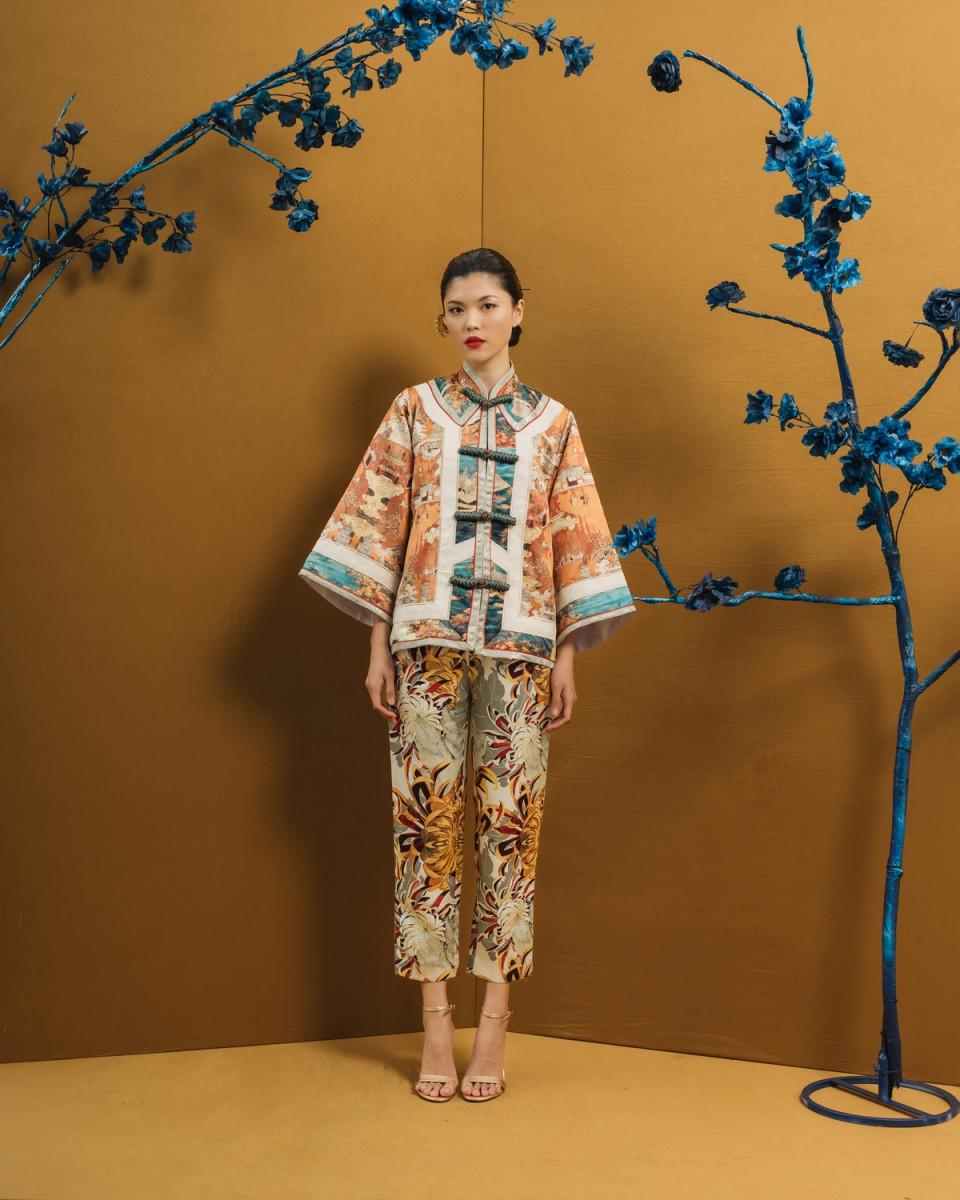 ciel NARA III TROUSERS GOLD CHRYSANT