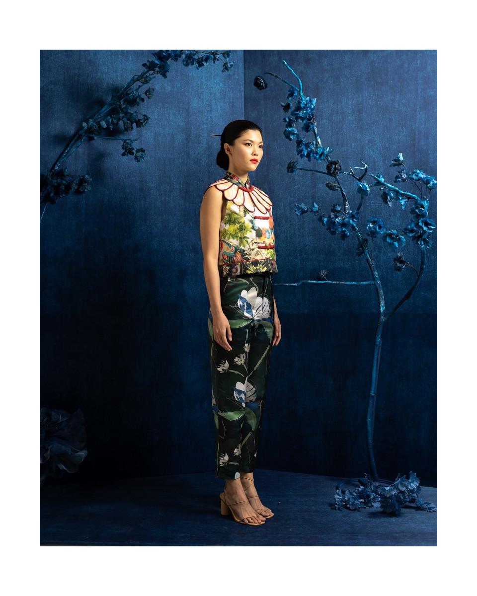 Ciel NARA III TROUSERS GREEN FLORAL