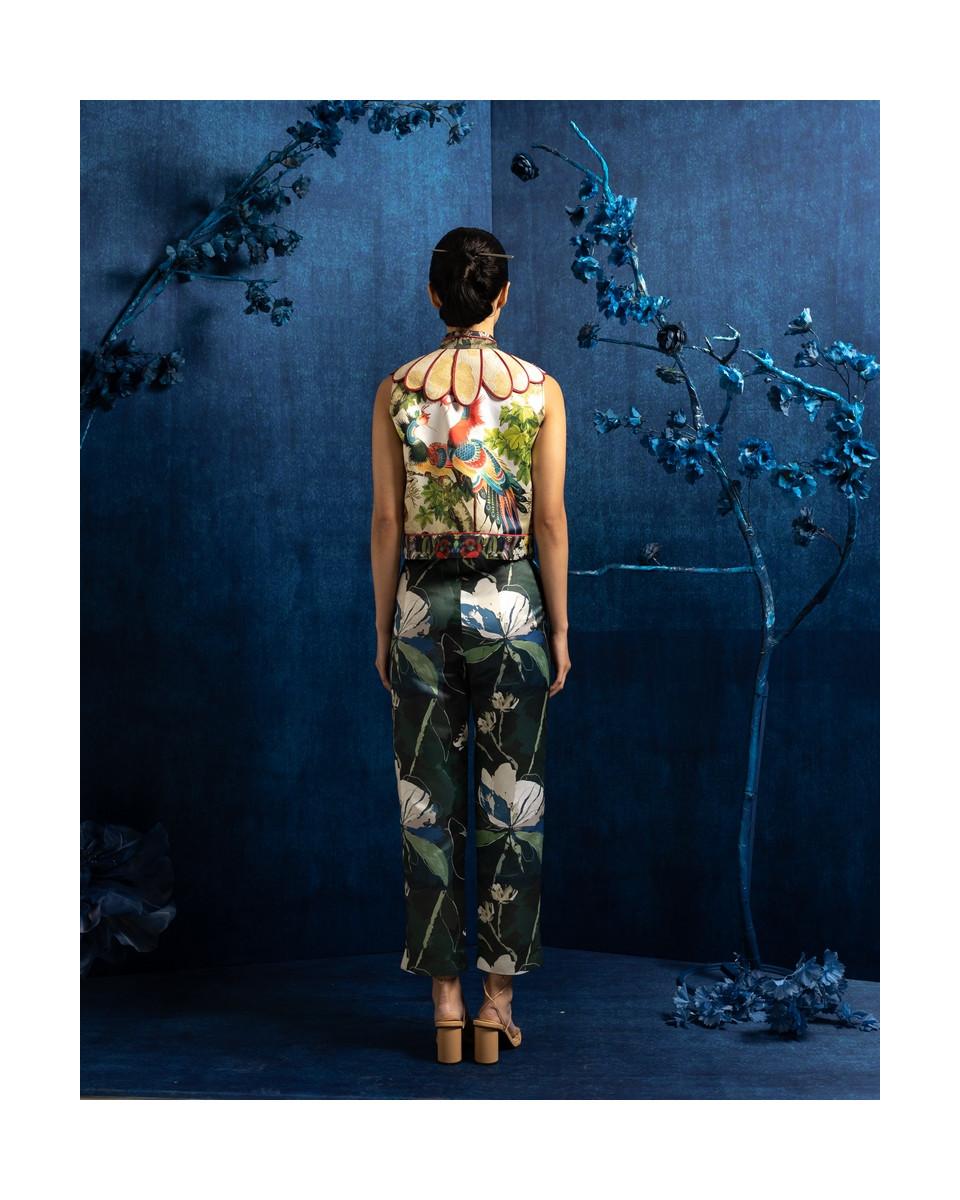 Ciel NARA III TROUSERS GREEN FLORAL