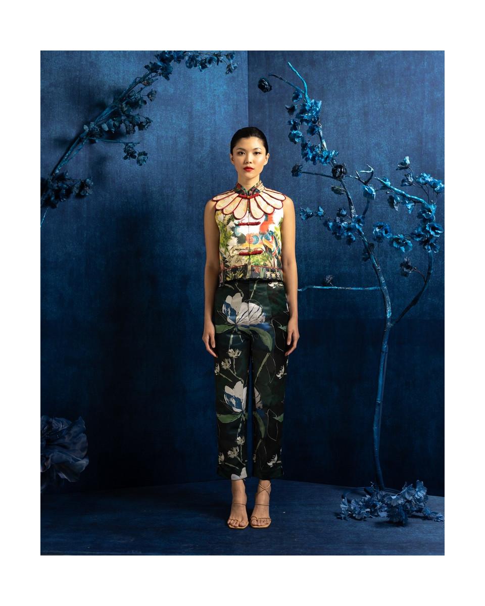 Ciel NARA III TROUSERS GREEN FLORAL