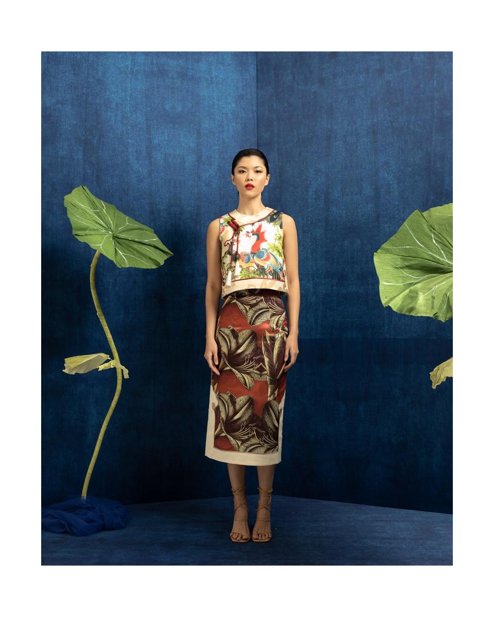 Ciel QIANLU SKIRT RED FLORAL