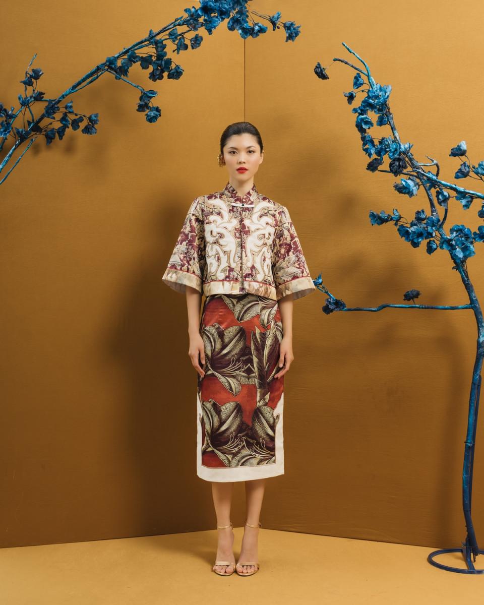 ciel QIANLU SKIRT RED FLORAL