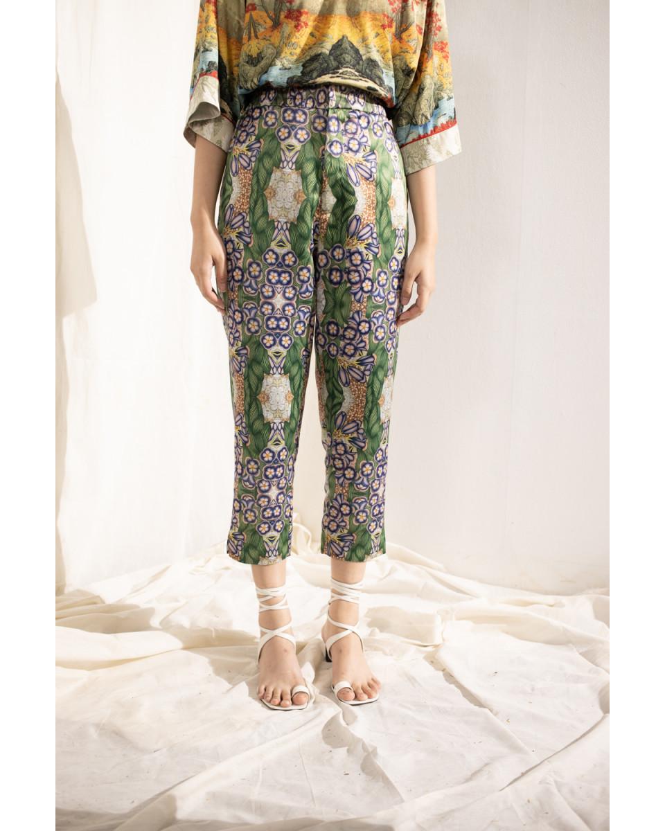 Ciel REI TROUSERS BLUE BOTANICAL