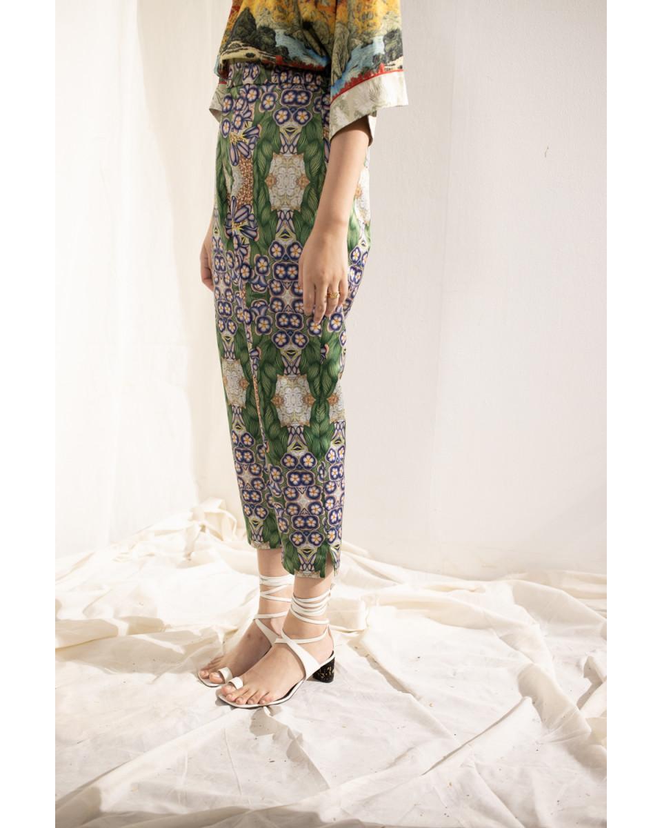 ciel REI TROUSERS BLUE BOTANICAL