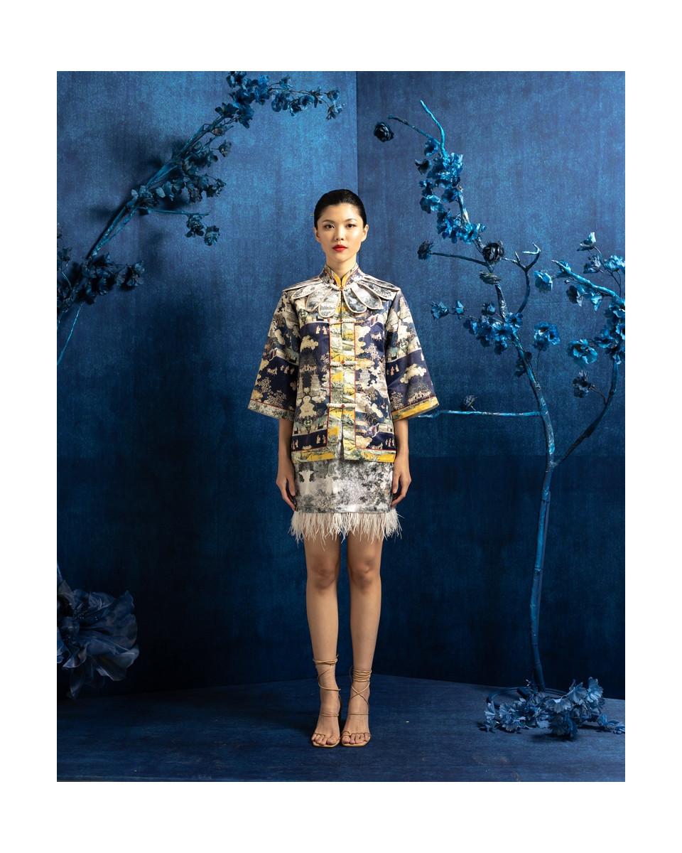 ciel SHU TOP BLUE CHINOISERIE