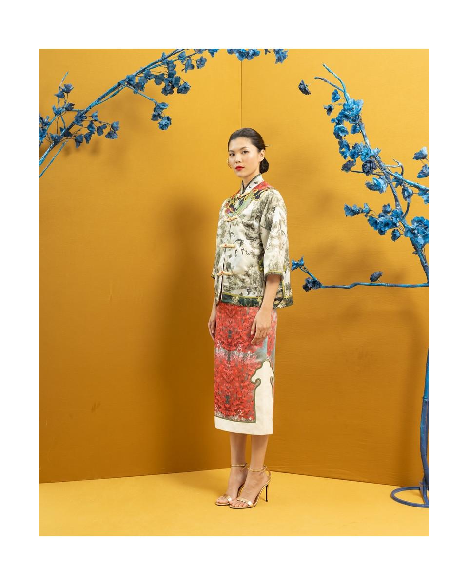 Ciel TANAKA TOP SILVER CHINOISERIE