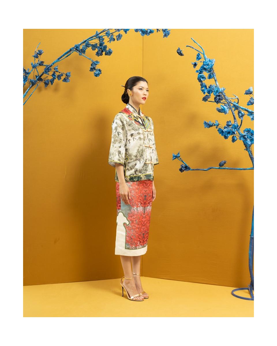 Ciel TANAKA TOP SILVER CHINOISERIE