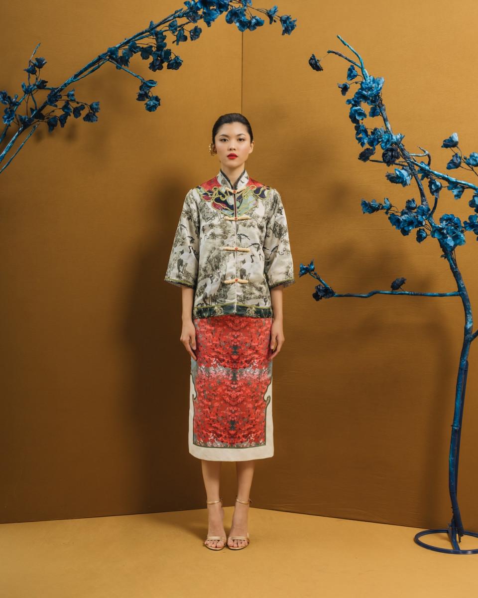 ciel TANAKA TOP SILVER CHINOISERIE