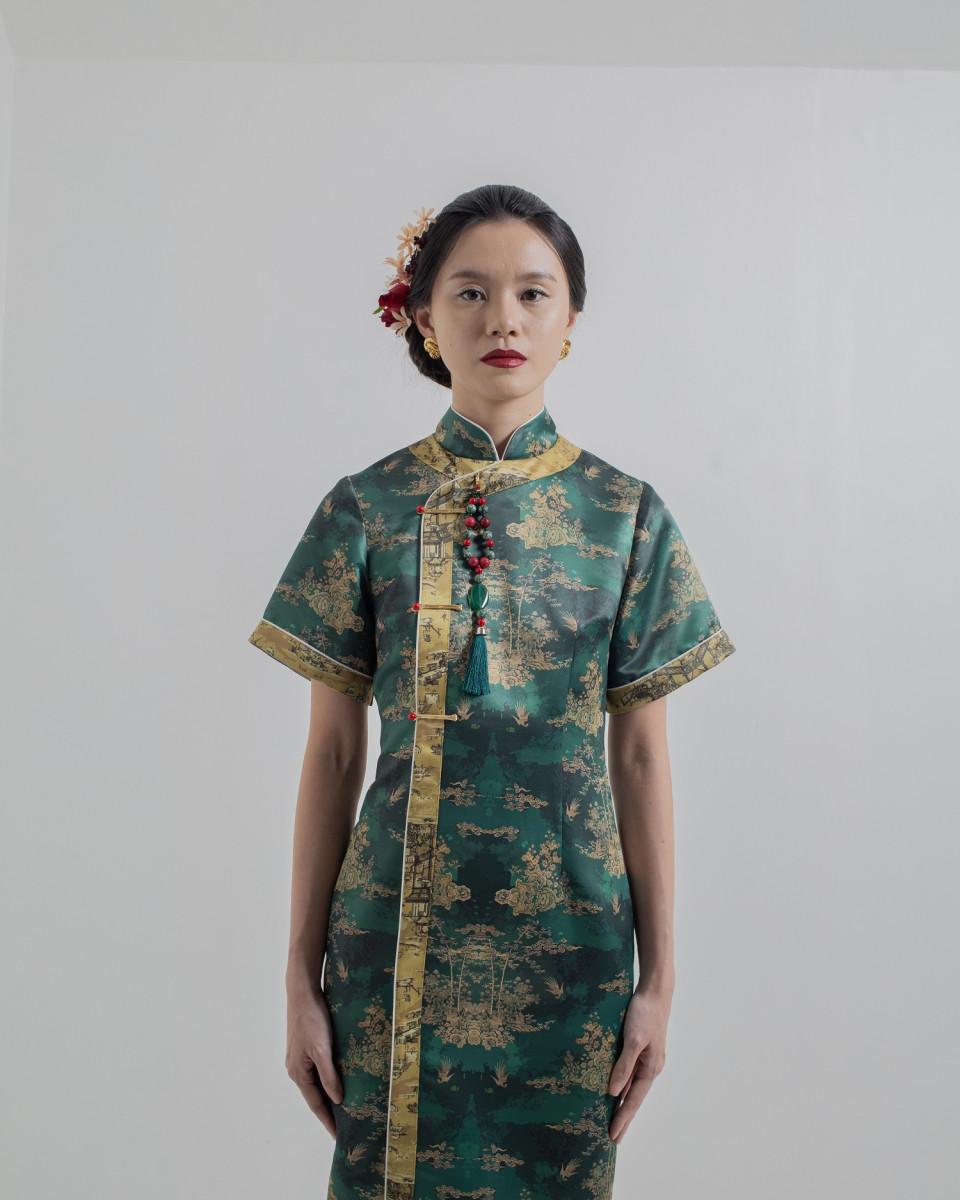 Ciel THARA II DRESS JADE CHINOISERIE