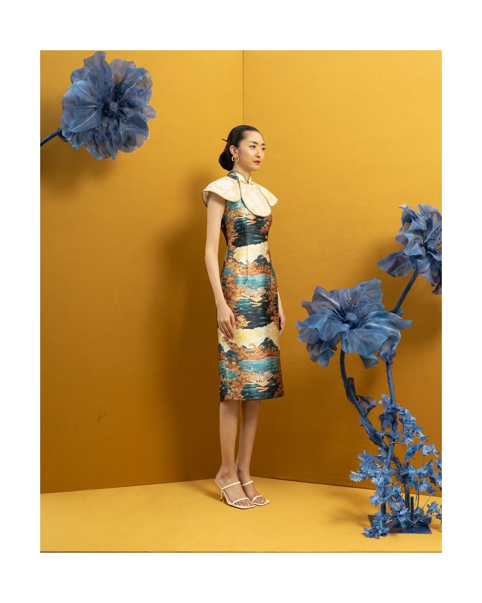 Ciel WEN DRESS BLUE LANDSCAPE