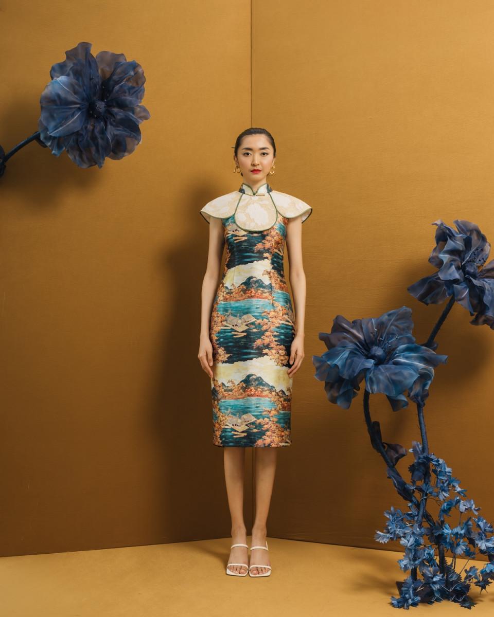 ciel WEN DRESS BLUE LANDSCAPE