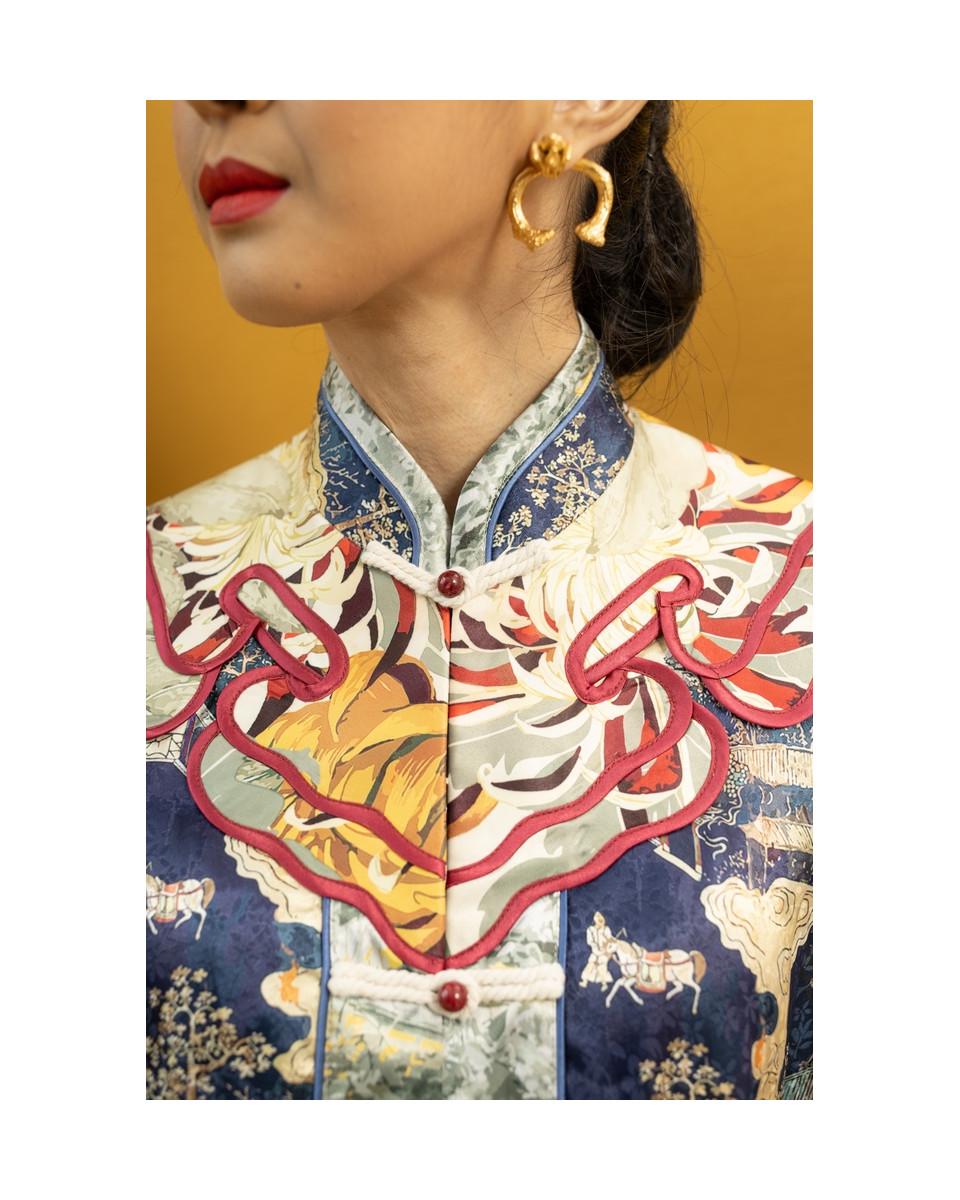 Ciel YE RIN TOP BLUE CHINOISERIE