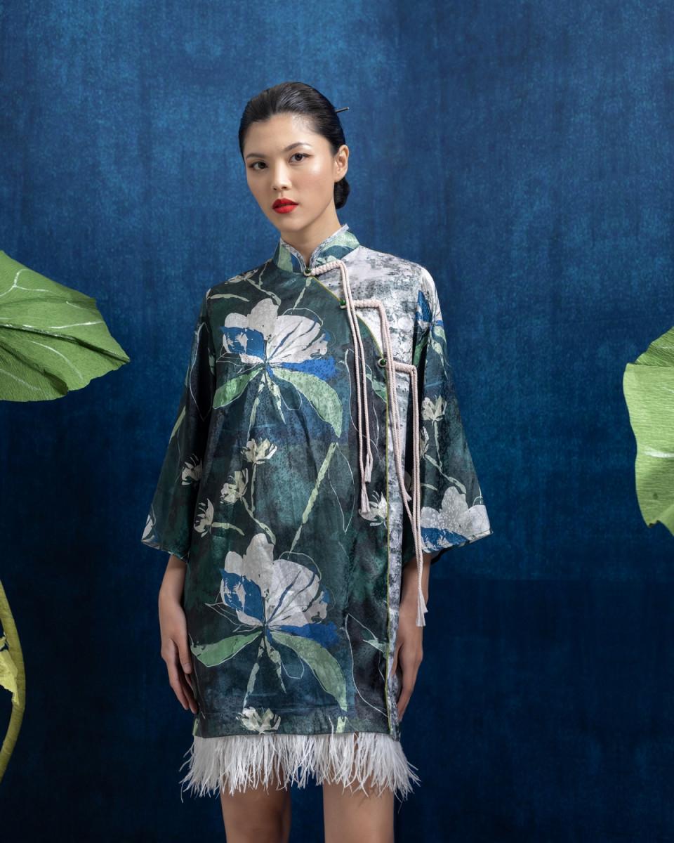 ciel YI ZE DRESS GREEN FLORAL