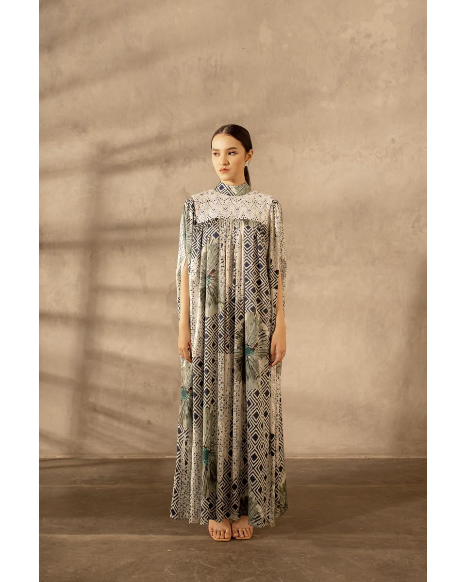 Ciel Zira Dress Navy Green