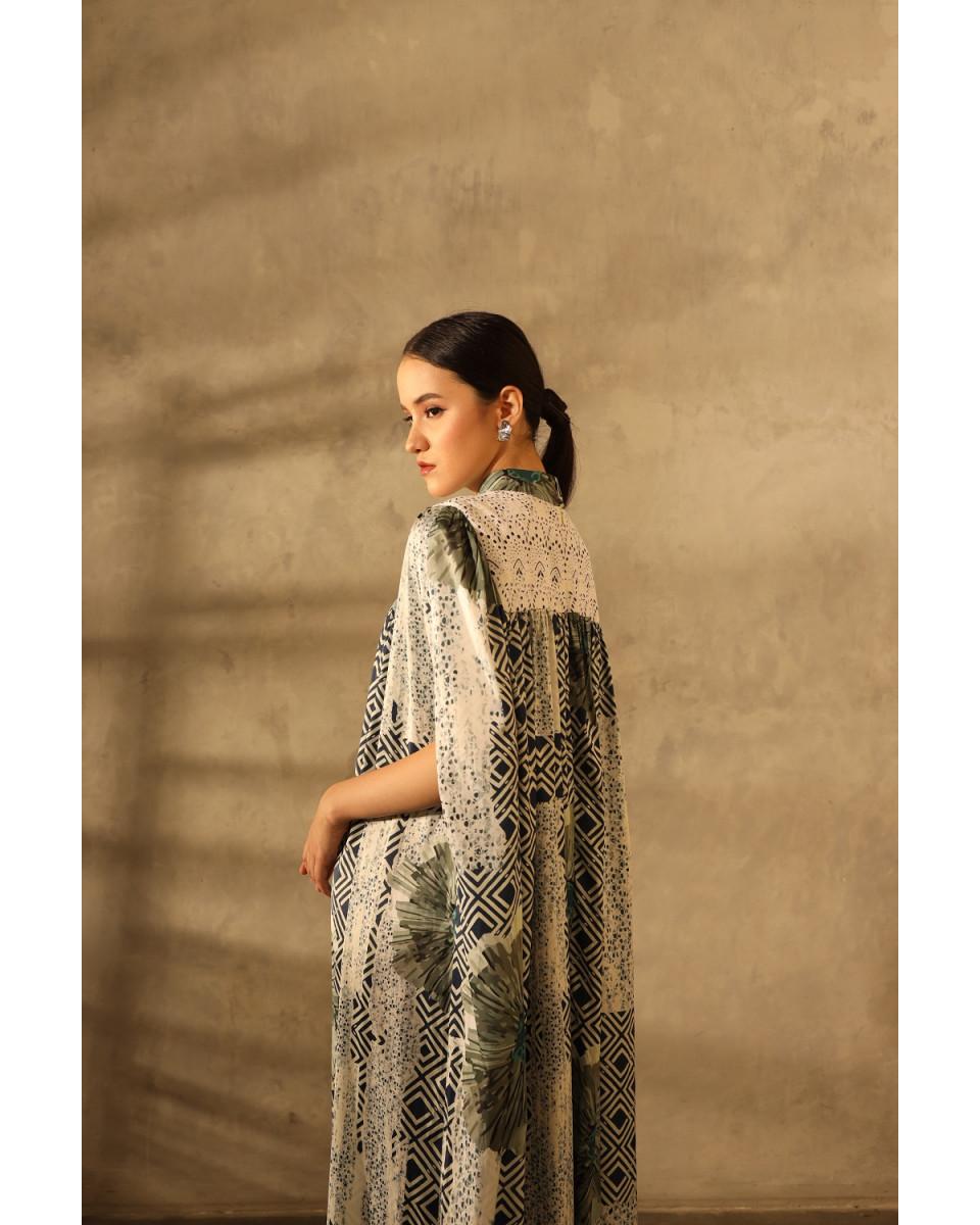 ciel Zira Dress Navy Green