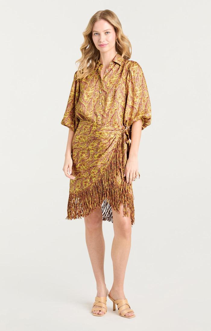 Cinq à Sept Charming Paisley Kember Dress Lemon Grass Multi