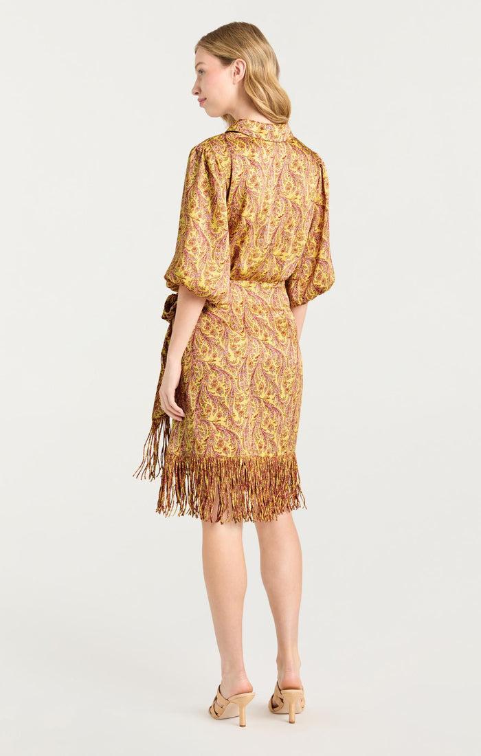 Cinq à Sept Charming Paisley Kember Dress Lemon Grass Multi