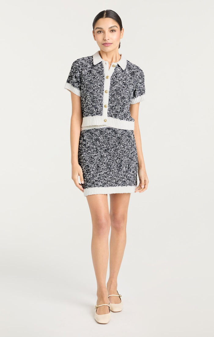 Cinq à Sept Adalee Cropped Cardigan Navy/ivory