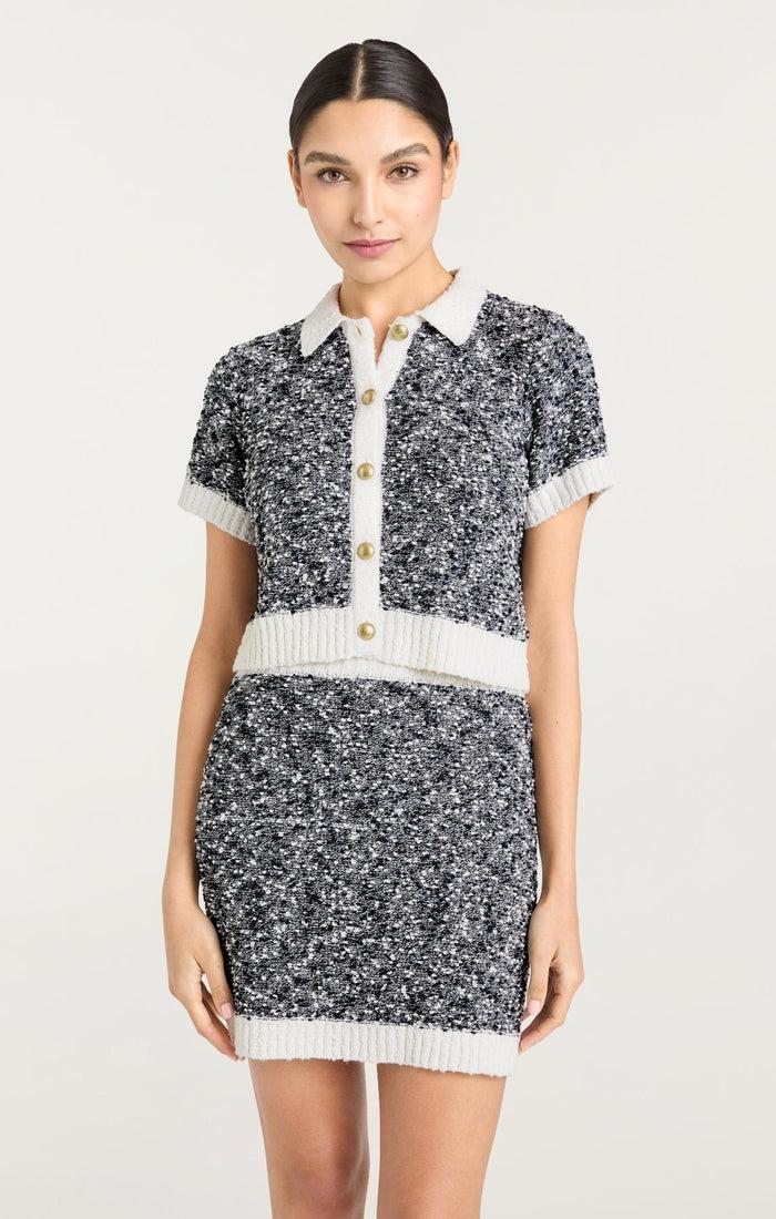 Cinq à Sept Adalee Cropped Cardigan Navy/ivory