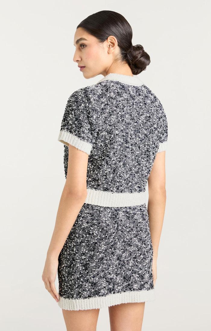 Cinq à Sept Adalee Cropped Cardigan Navy/ivory