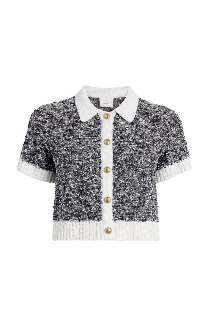 cinq à sept Adalee Cropped Cardigan Navy/ivory