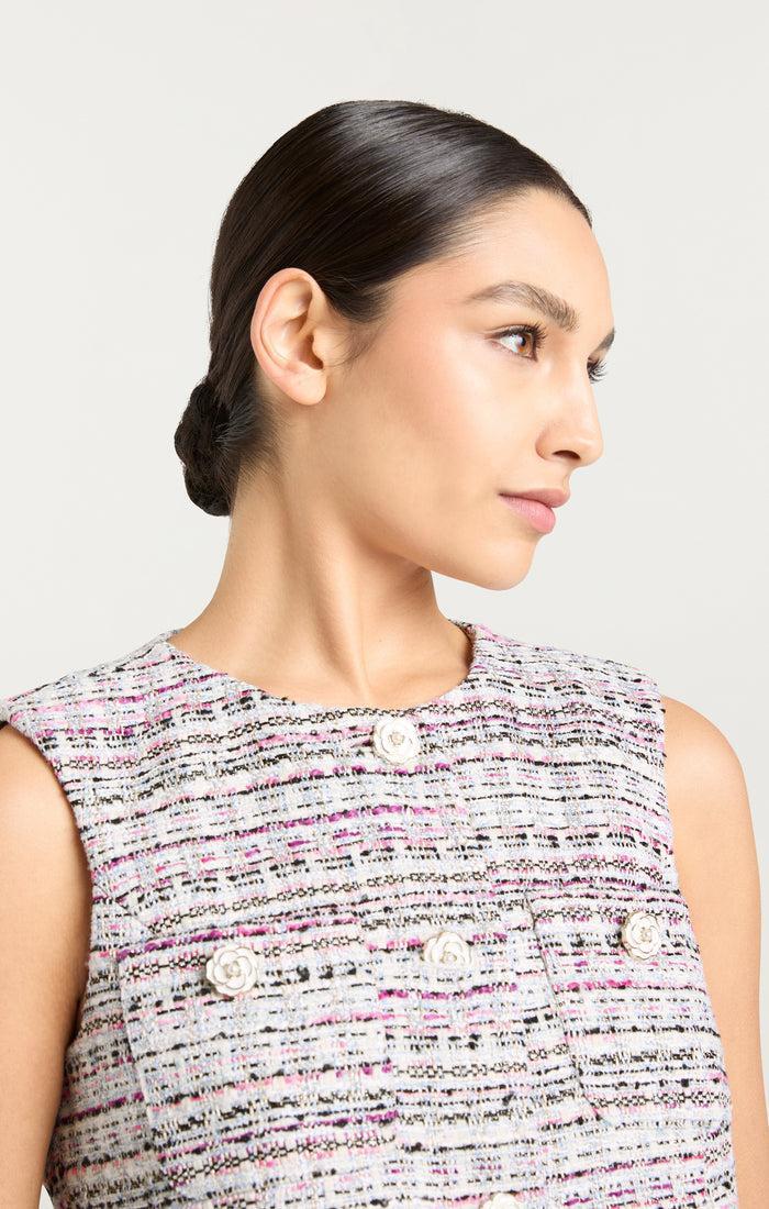 Cinq à Sept Auden Vest Vibrant Plum Multi