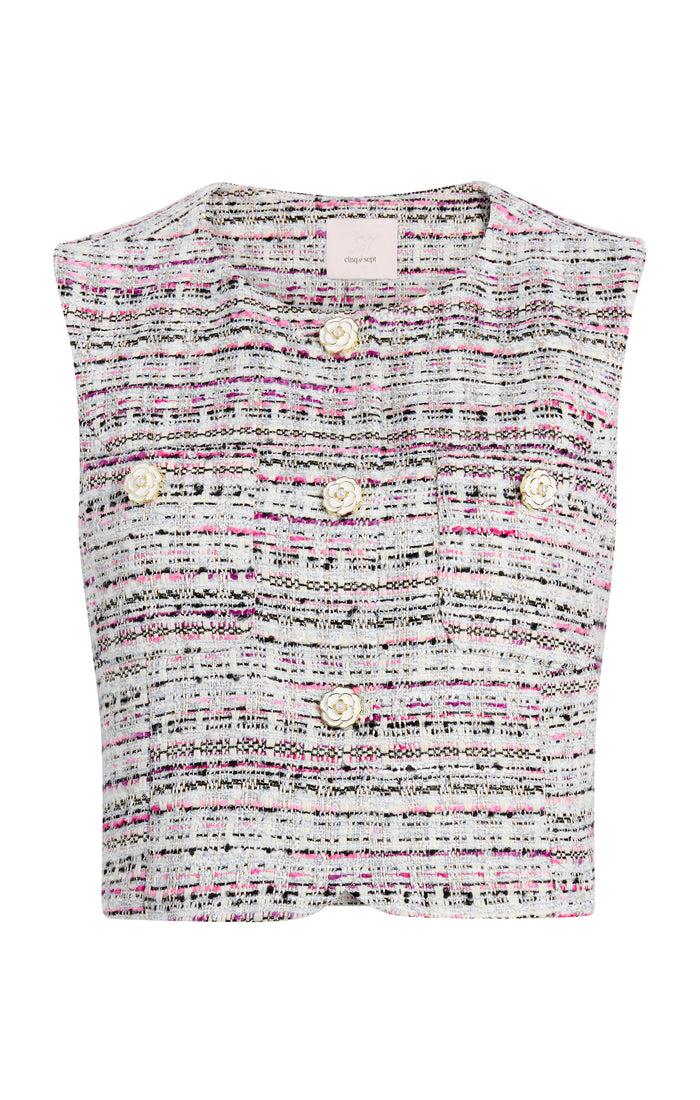 cinq à sept Auden Vest Vibrant Plum Multi