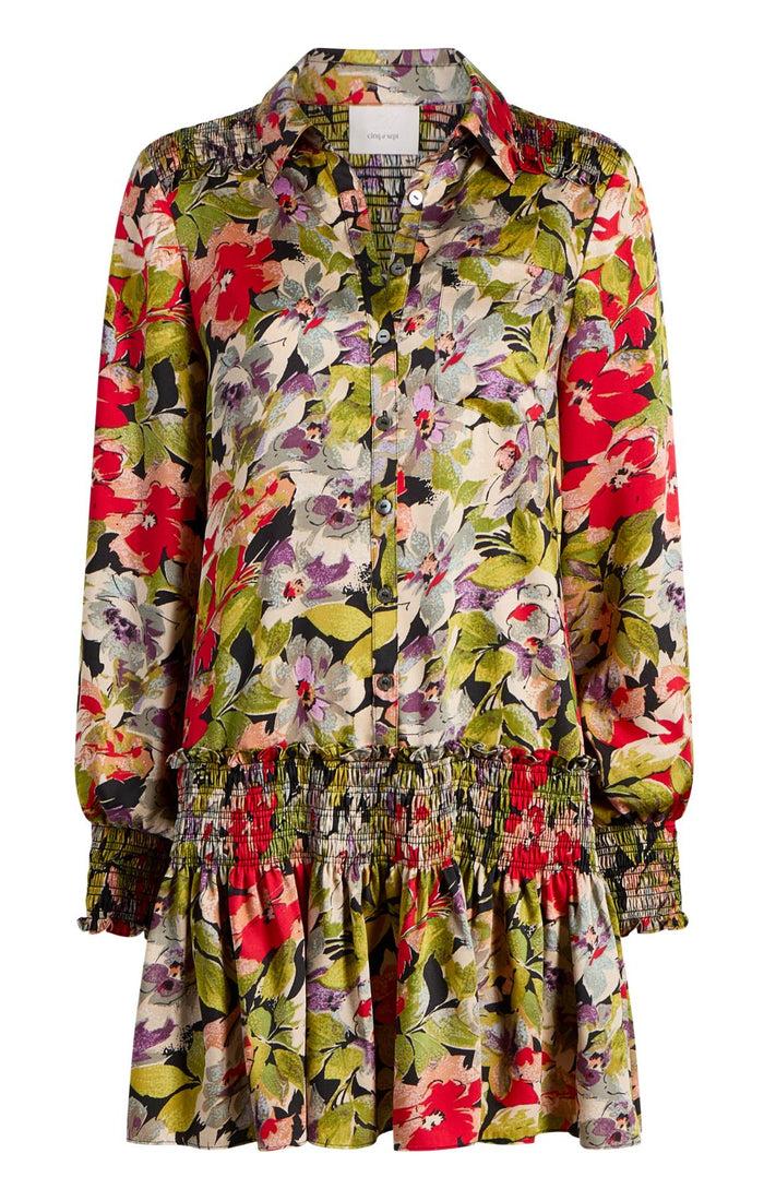 cinq à sept Canyon Bloom Damia Dress Black Multi