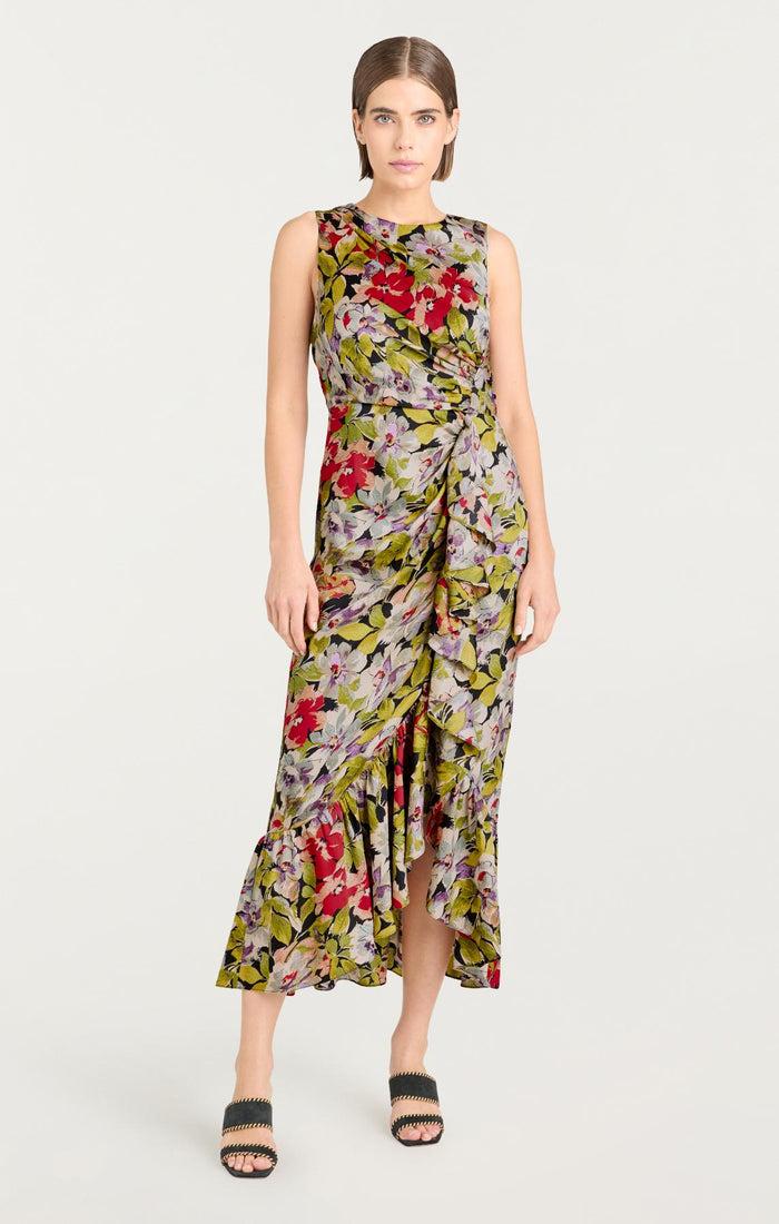 Cinq à Sept Canyon Bloom Elvira Dress Black Multi