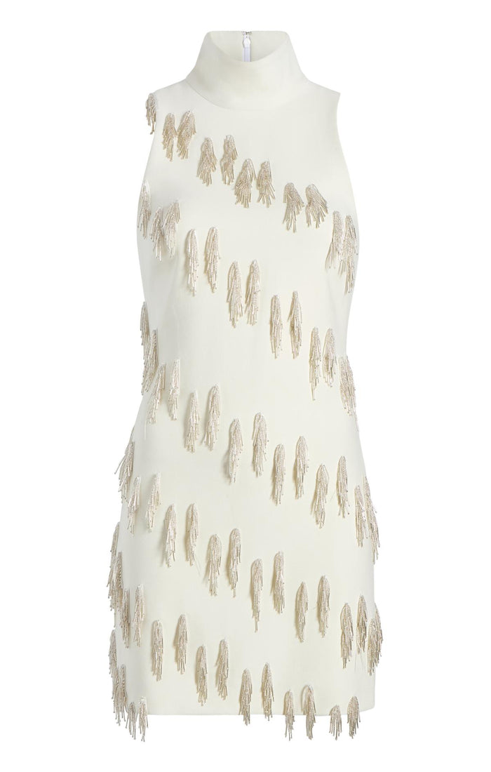 cinq à sept Cascade Bugle Micky Dress Ivory/silver