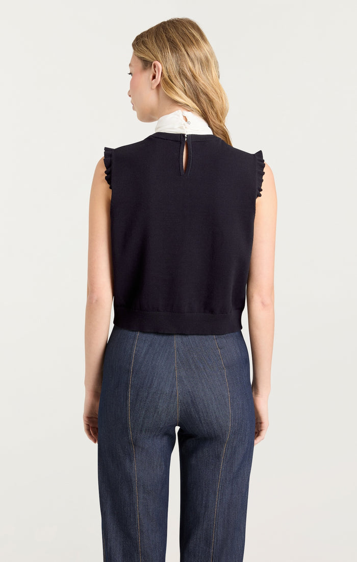 Cinq à Sept Chiara Top Black/ivory