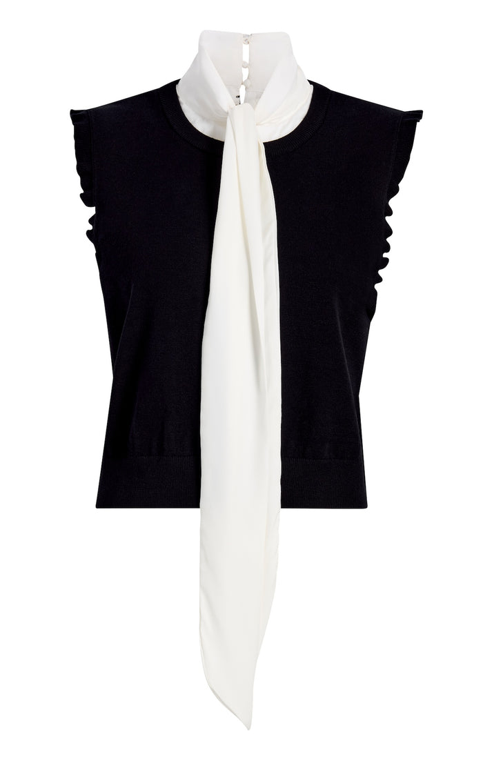 cinq à sept Chiara Top Black/ivory