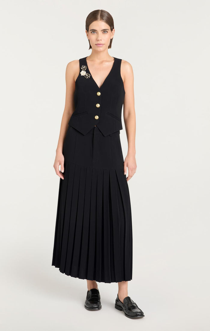 Cinq à Sept Crepe Bane Skirt Black