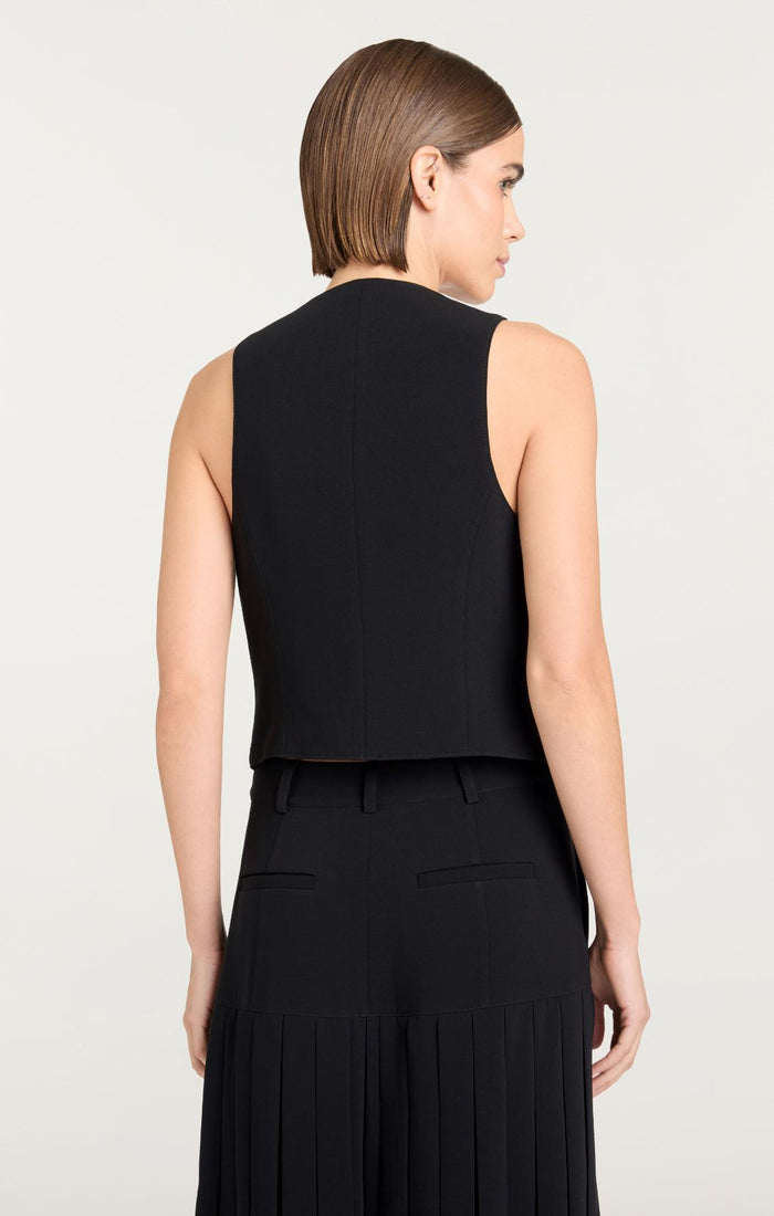 Cinq à Sept Crepe Bane Vest Black