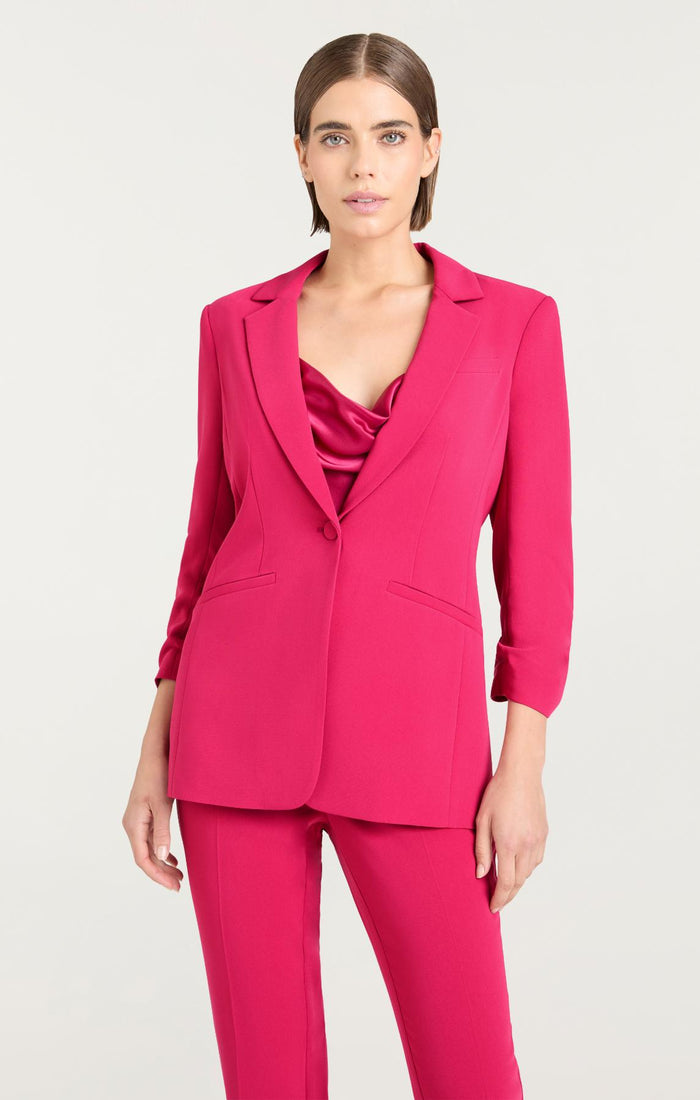 Cinq à Sept Crepe Khloe Blazer Pink Garnet