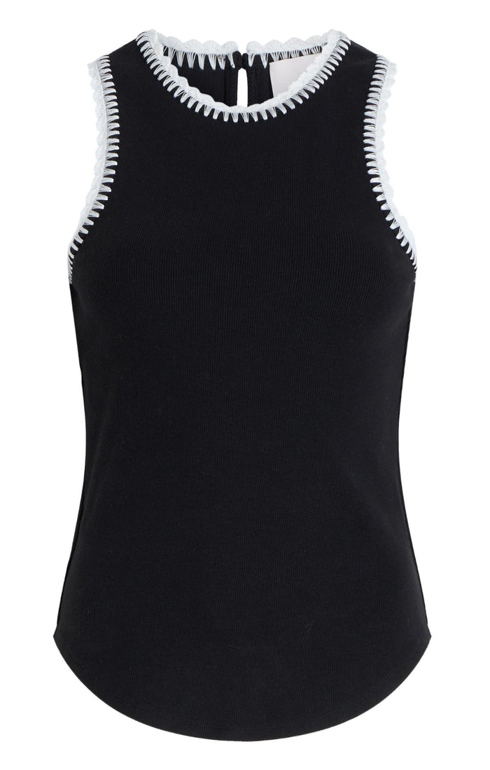 cinq à sept Crochet Lizzie Tank Black/ivory