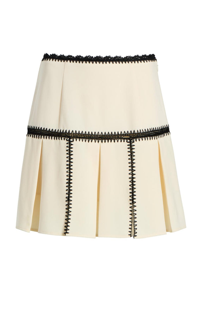 cinq à sept Crochet Sinclaire Skirt Gardenia/black