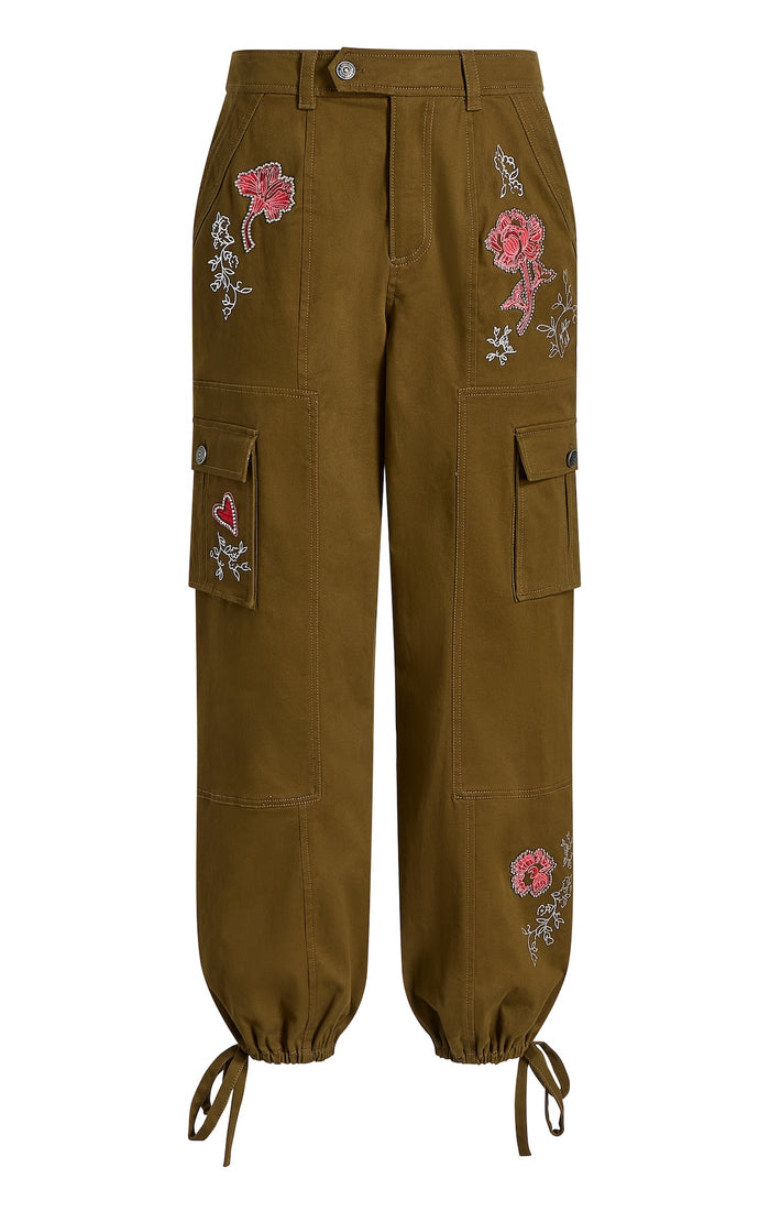 cinq à sept Desert Rose Zola Pant Dark Olive/multi