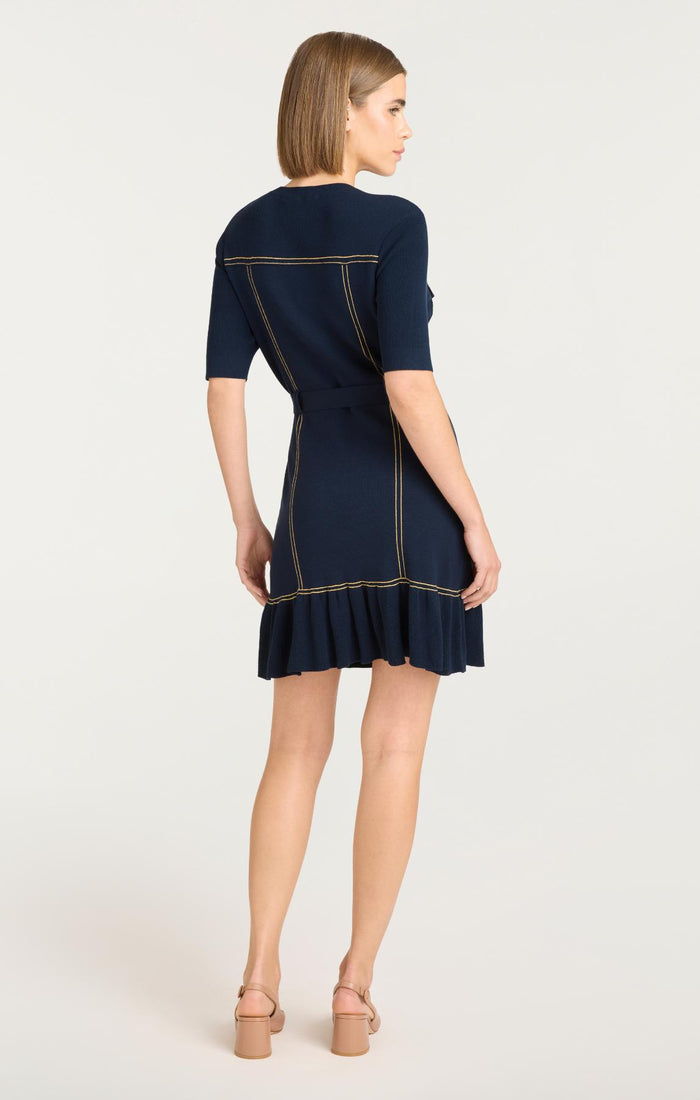 Cinq à Sept Elisha Cardigan Mini Dress Navy