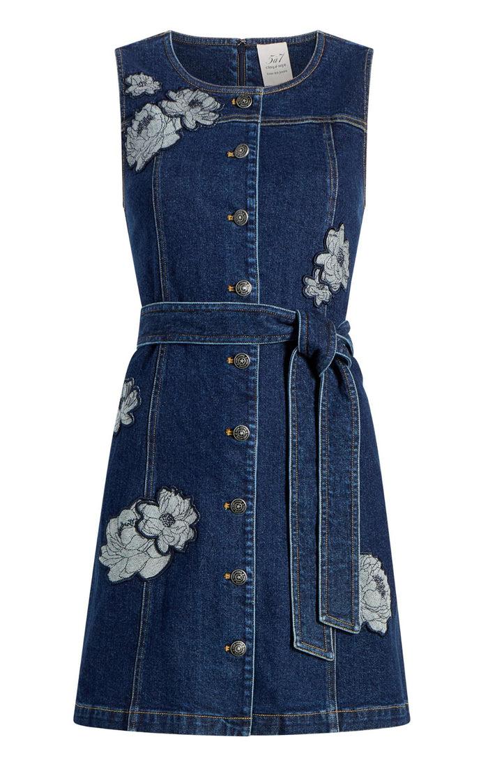 cinq à sept Floral Applique Marsha Dress Fontaine