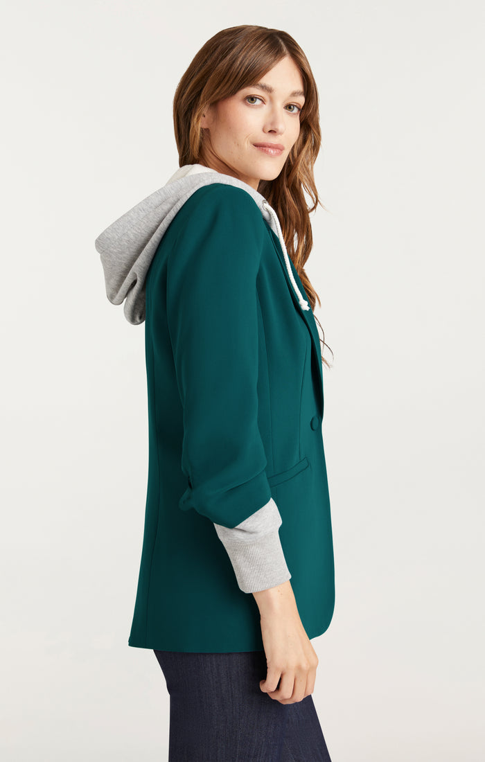 Cinq à Sept Hooded Khloe Jacket Green Onyx