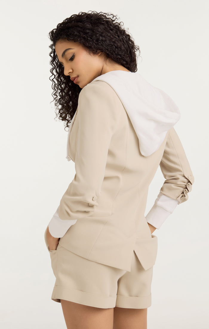 Cinq à Sept Hooded Khloe Jacket Khaki/white
