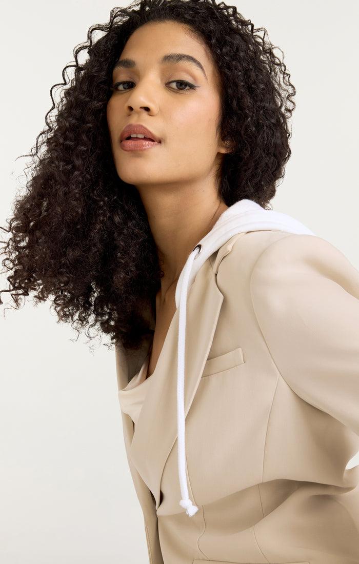 Cinq à Sept Hooded Khloe Jacket Khaki/white