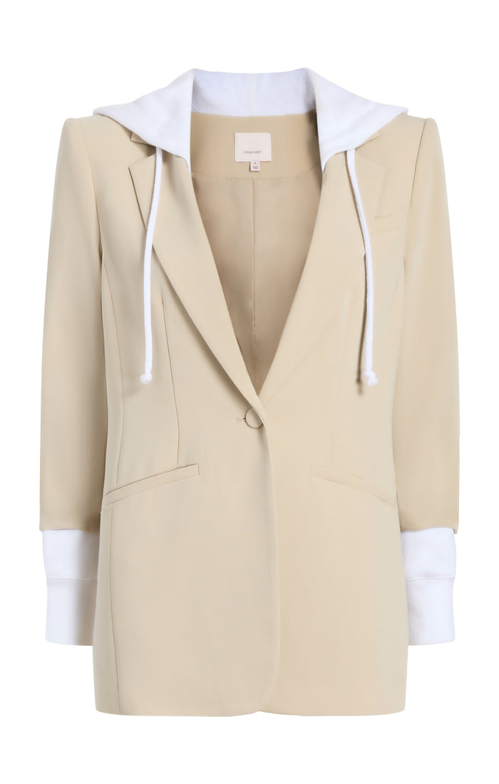 cinq à sept Hooded Khloe Jacket Khaki/white