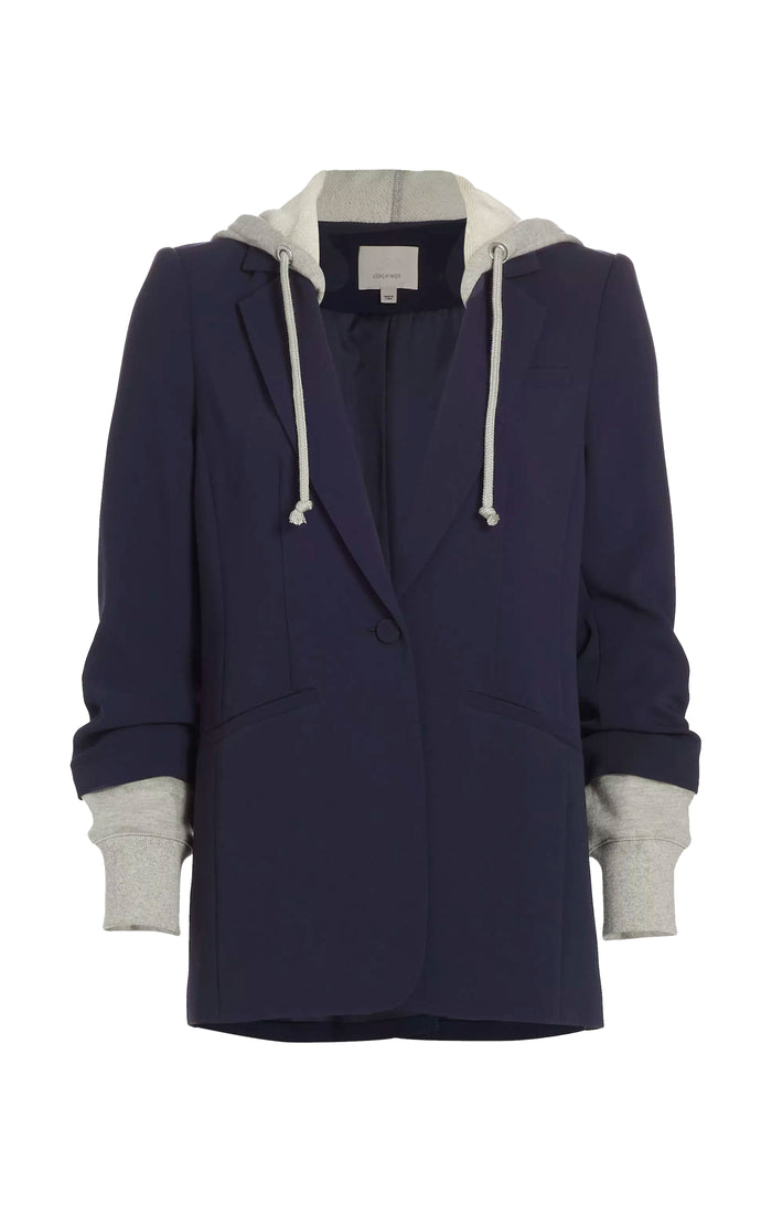 cinq à sept Hooded Khloe Jacket Navy/heather Grey