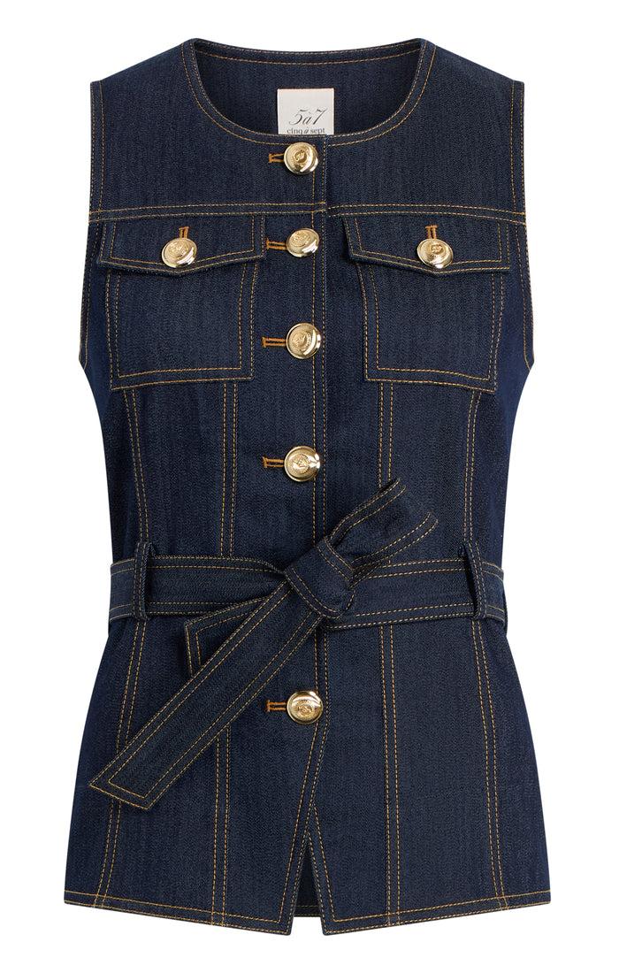 cinq à sept Indigo Denim Reenee Vest Indigo