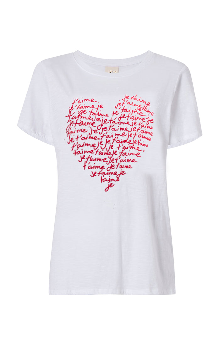 cinq à sept Je T'aime Heart Tee White/Red