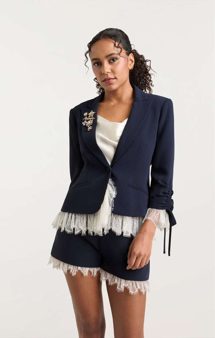 Cinq à Sept Le Petit Roxie Blazer Navy/ivory