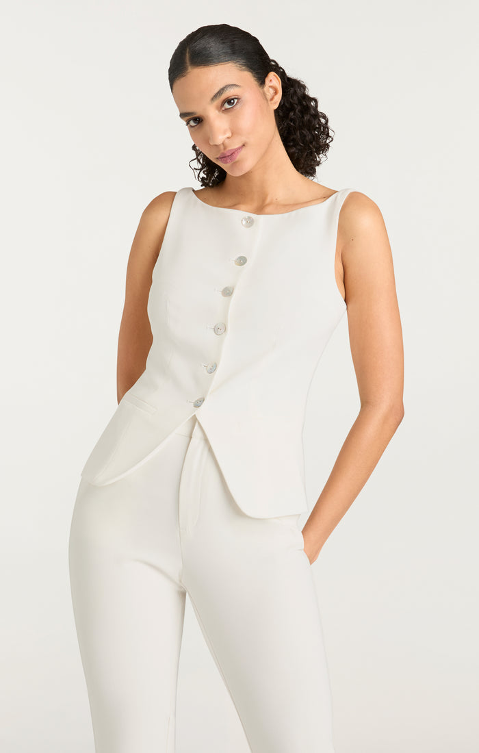 Cinq à Sept Lemonis Vest Ivory